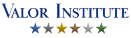 Valor Institute logo with six colored stars.
