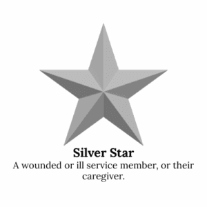 Silver star with descriptive text below.