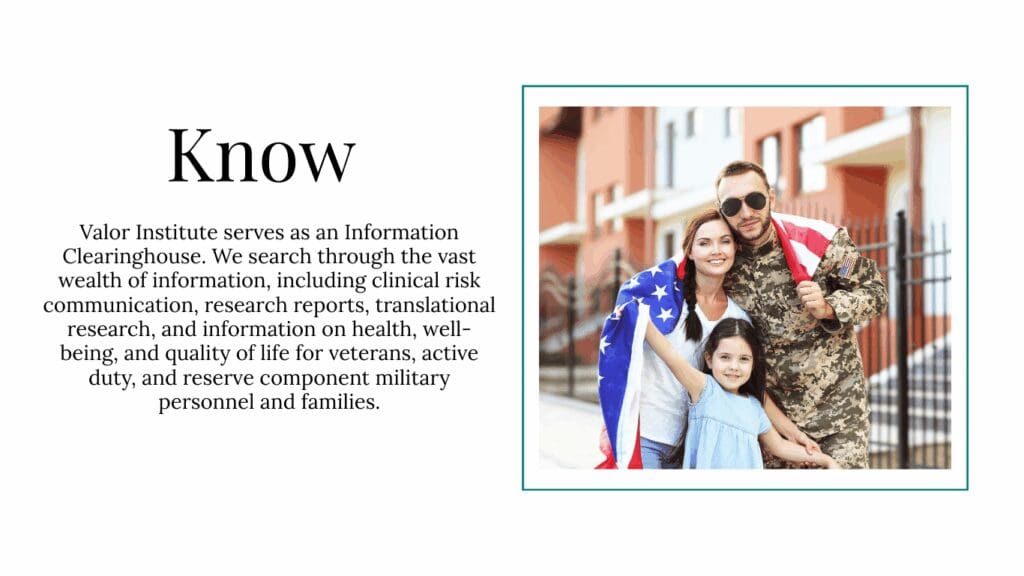 Family with soldier and American flag.