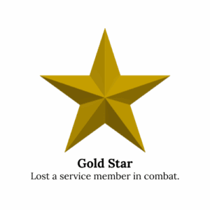 Gold star with text below about loss.