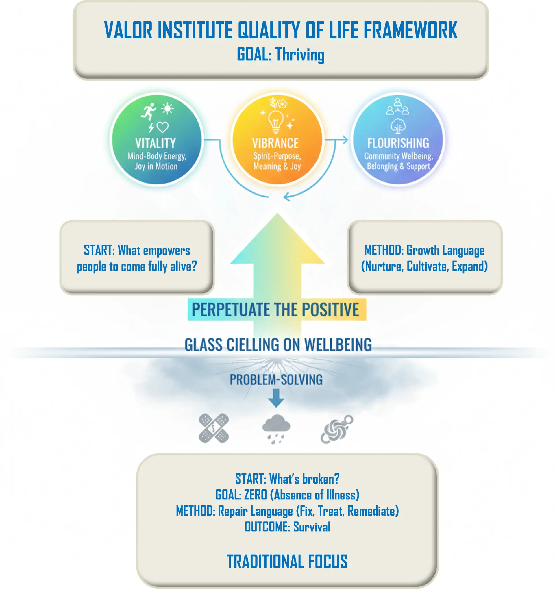 Quality of Life Framework infographic diagram.